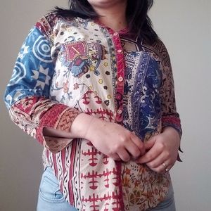 Patchwork Boho Button Down